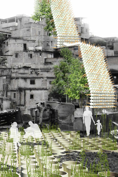 cienm2//100m2 architecture: 'take smoke makes water'   reinvent cities competition