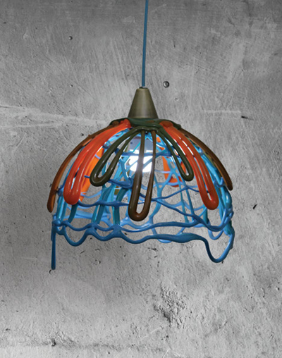 frozenplastic studio: recycled plastic amorph lamp