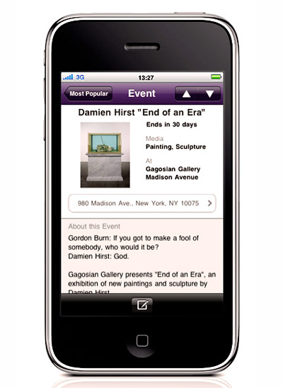 tokyo / new york art beat iPhone app