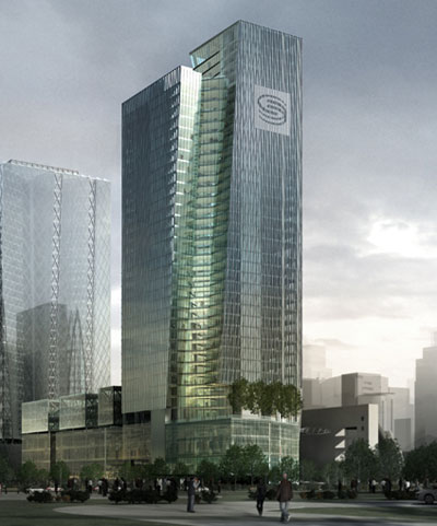 atelier feichang jianzhu (FCJZ): receives first prize for the 'shenzen media group' building in shenzen, china