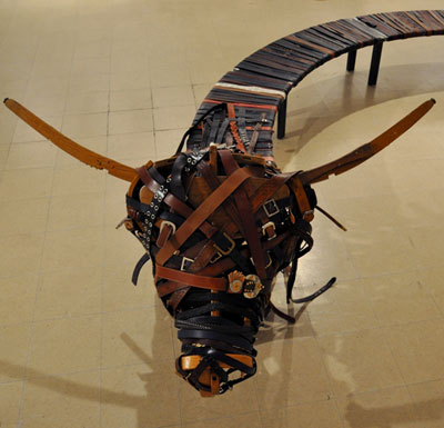 hongtao zhou: bench made of 1000 belts