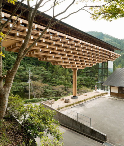 yusuhara wooden bridge museum by kengo kuma + associates