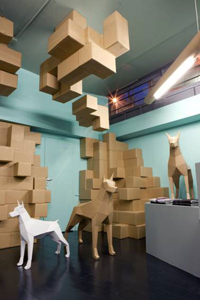 burnt toast design: smithfield menswear cardboard interior