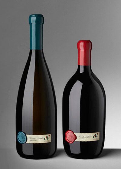 cibic workshop designs UNA wine bottle for 150th anniversary of italy