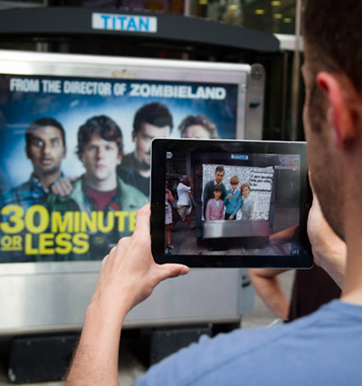 augmented art on times square billboards