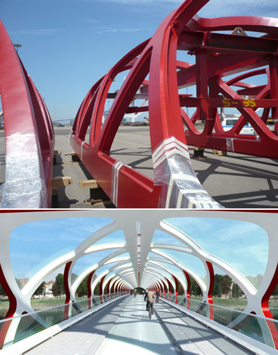 santiago calatrava's peace bridge delayed