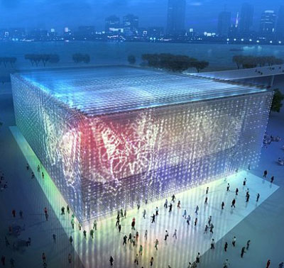 atelier feichang jianzhu pavilion made out of CD cases