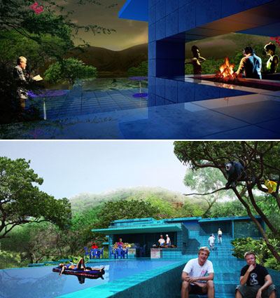 visiondivision: 'techos azules' hotel, colombia