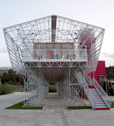 1024 architecture: temporary restaurant on l'île seguin, paris