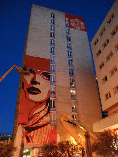 14 story mural in paris by shepard fairey