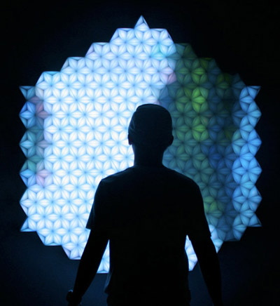 super nature: 'new angles' interactive light installation