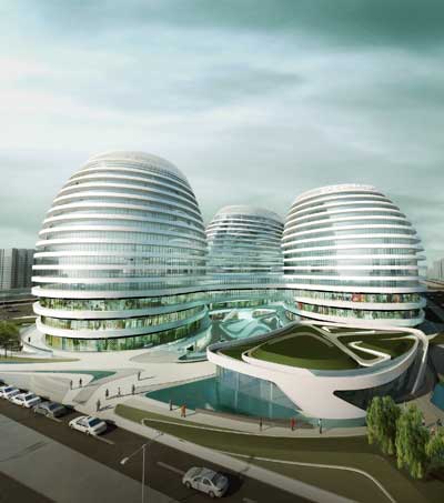 zaha hadid: galaxy SOHO (chaoyangmen SOHO) now under construction