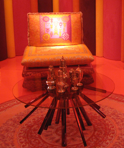 versace home collection 2010: sunburst table + harem chair