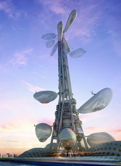 floating observatories   winning design of taiwan tower conceptual competition
