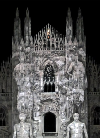 video mapping at the duomo in milan