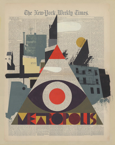 evan hecox: painted newspaper prints