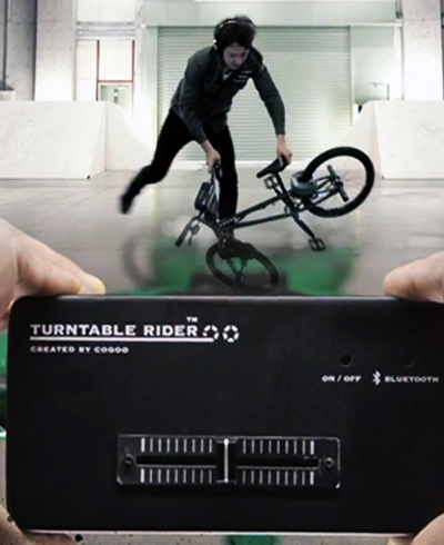 turntable rider converts bikes into DJ mixers