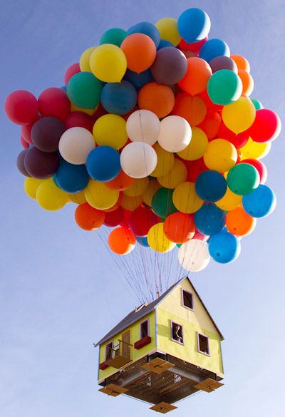 real life version of the balloon floating house from up