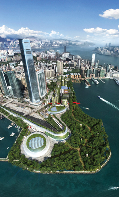 foster + partners: city park for the west kowloon cultural district