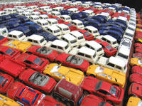 car covered in cars