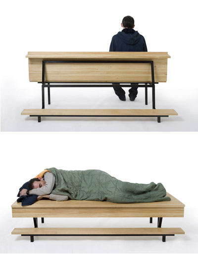 curro claret: church bench/bed