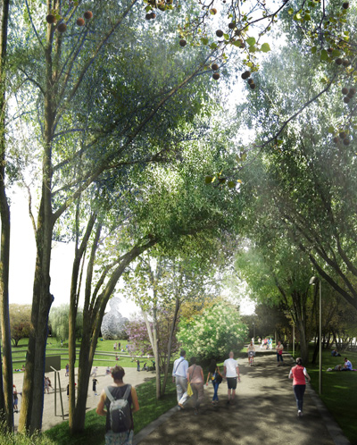 west 8: sagrera linear park winning design