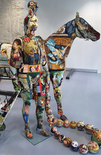frédérique morrel: life sized embroidered tapestry sculptures