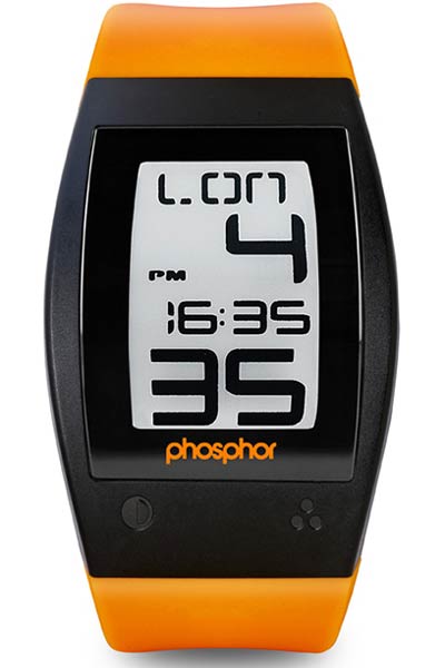 e ink watch: phosphor world time sport