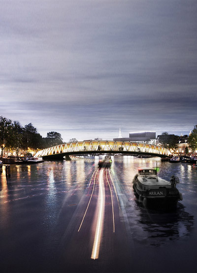 iconic pedestrian bridges for amsterdam