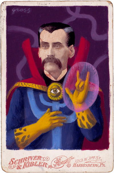 alex gross: reconfigured cabinet cards