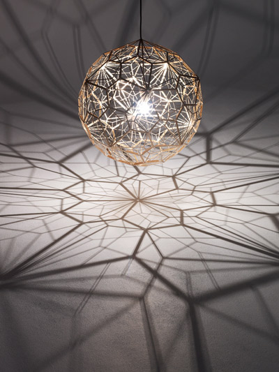 tom dixon: etch web light at luminosity   milan design week 2012