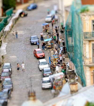 stop motion video: a tilt shift spring day in kiev