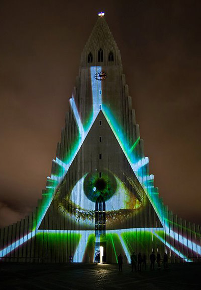 icelandic church video mapping by marcos zotes
