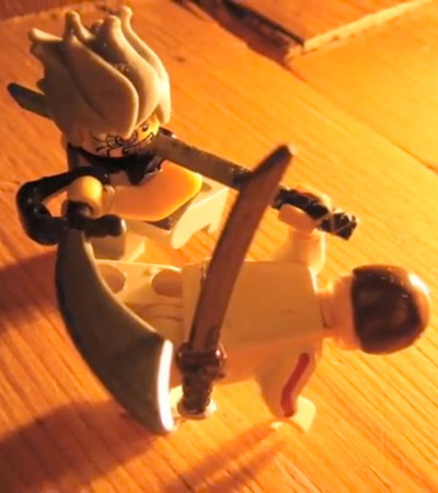 a LEGO stop motion duel