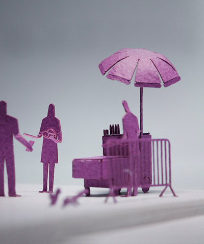 miniature paper NYC subway by terada mokei