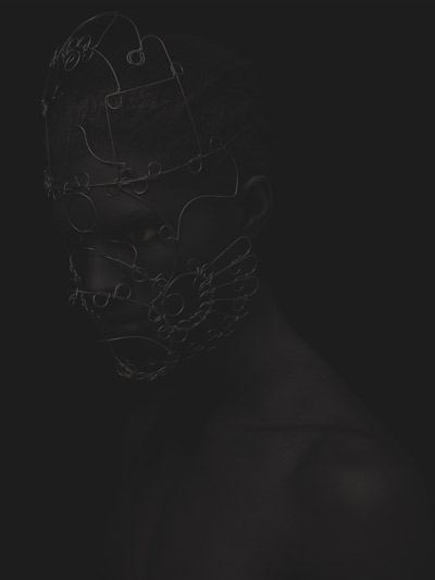 mathias sterner photographs bent wire masks by nor autonom