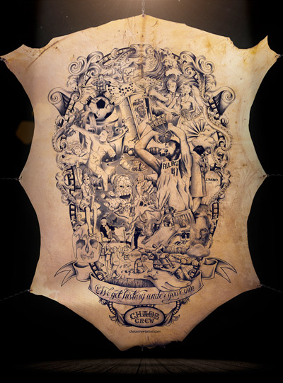 tattooed poster by the chaos crew