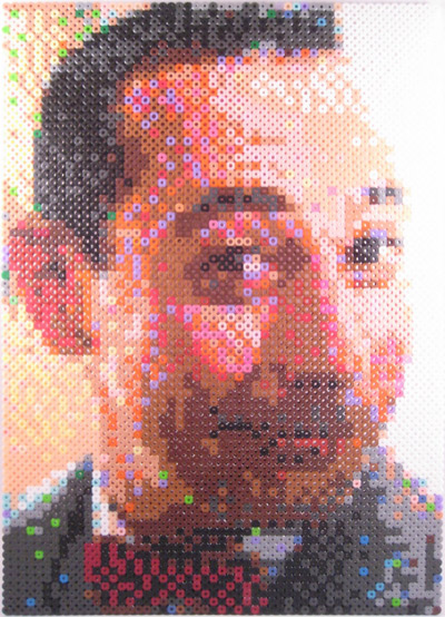 plastic perler beads celebrity portraits
