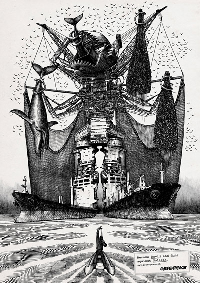 greenpeace become david ad campaign