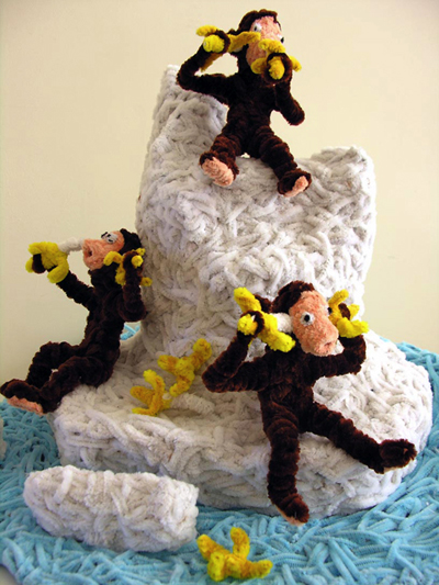 don porcella uses pipe cleaners as art medium