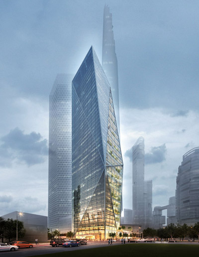 daniel libeskind: dancing + harmony tower schemes   YIBD