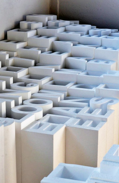 the cloud collective creates typographical installation