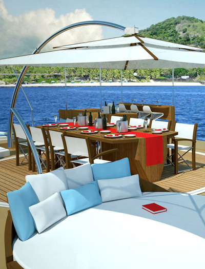 folding recreational island