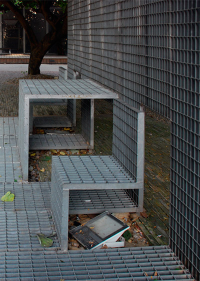 yung ho chang of atelier FCJZ: steel grille seating
