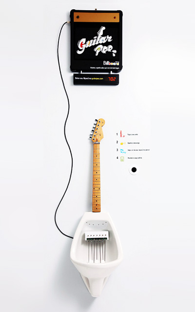guitar pee musical urinal