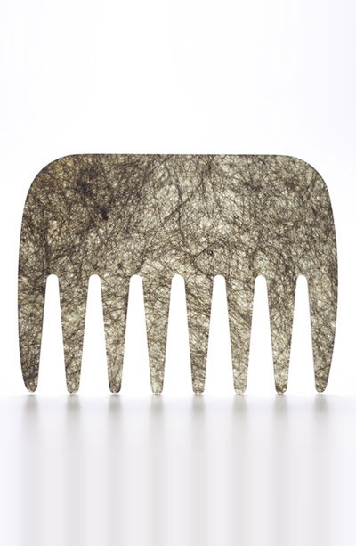 combs made from hair and resin by giorgia zanellato