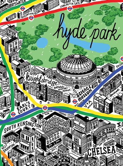 london hand drawn map by jenni sparks