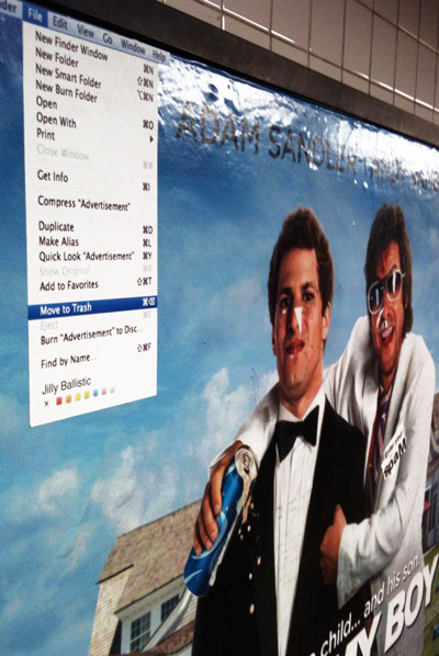 computer error message street art