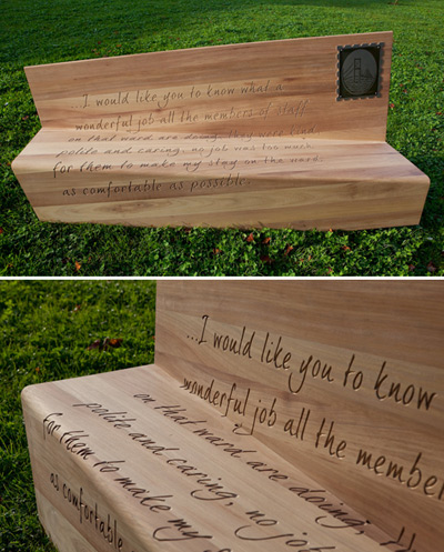 letter bench by boex