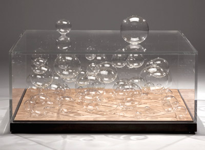 glass bubbles table by liana yaroslavsky